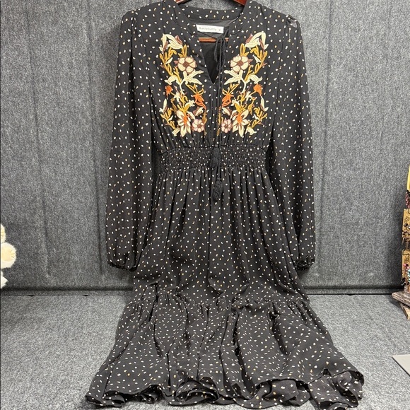 Rusttydustty Dresses & Skirts - Russtydustty Elegant Black Floral Long Sleeve Dress